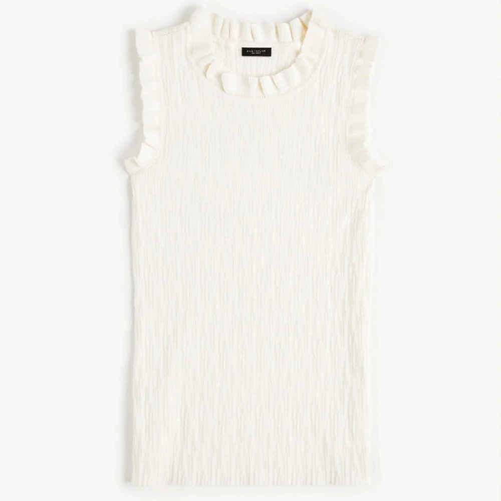 Ann Taylor | NWT Winter White Ruffle Sweater